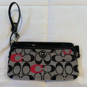 Black and Gray Coach Wristlet